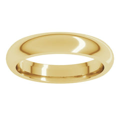 14K Yellow Gold 4 mm Comfort-Fit Half Round Band Size 12.5