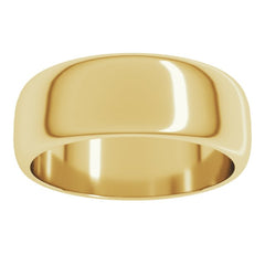 14K Yellow Gold 7 mm Half Round Band Size 12