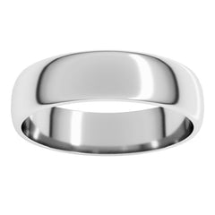 18K White Gold 5 mm Lightweight Half Round Band Size 9.5