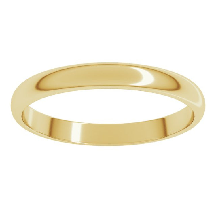 10K Yellow Gold 2.5 mm Lightweight Half Round Band Size 7