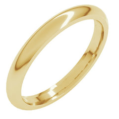 18K Yellow Gold 2.5 mm Comfort-Fit Half Round Band Size 6.5