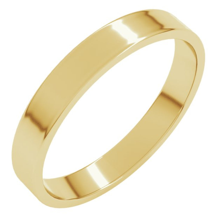 14K Yellow Gold 3 mm Ultra-Lightweight Flat Band Size 5
