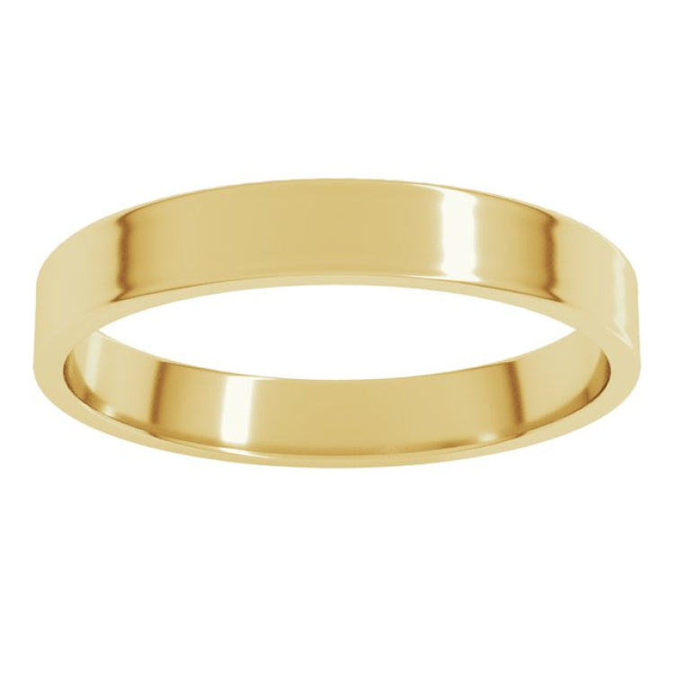 10K Yellow Gold 3 mm Ultra-Lightweight Flat Band Size 6