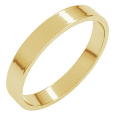 14K Yellow Gold 3 mm Ultra-Lightweight Flat Band Size 7
