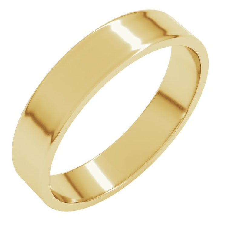 10K Yellow Gold 4 mm Ultra-Lightweight Flat Band Size 8