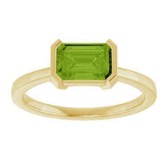 14K Yellow Gold Natural Peridot Ring