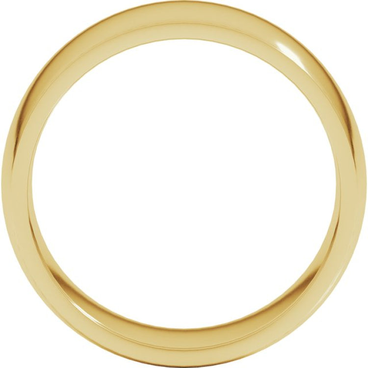 14K Yellow Gold 8 mm Lightweight Comfort-Fit Half Round Band Size 10.5