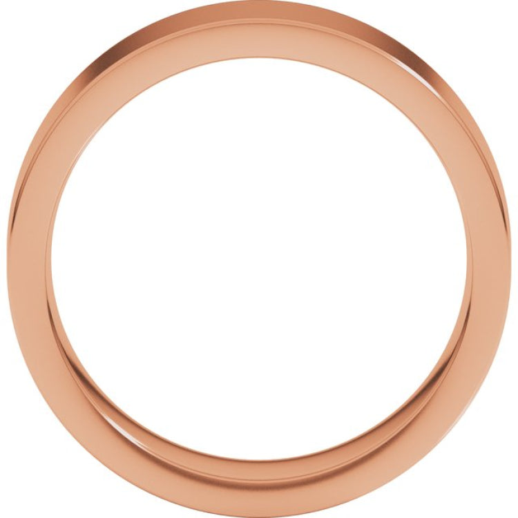14K Rose Gold 6 mm Comfort-Fit Flat Band Size 10.5