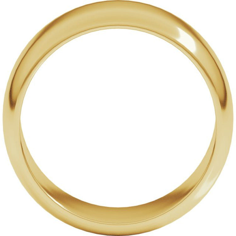 14K Yellow Gold 10 mm Half Round Band Size 11