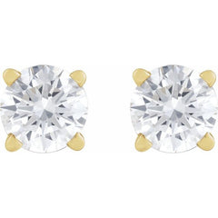 14K Yellow Gold 1/2 CT Lab-Grown White Diamond Earring