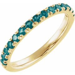 14K Yellow Gold Lab-Grown Alexandrite Stackable Ring