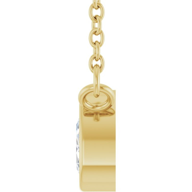14K Yellow Gold 1/5 CT Lab-Grown Diamond 18" Necklace