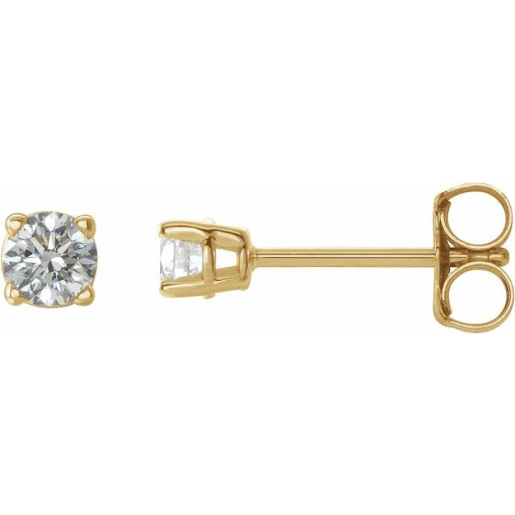 14K Yellow Gold 1/5 CTW Natural White Diamond Earrings