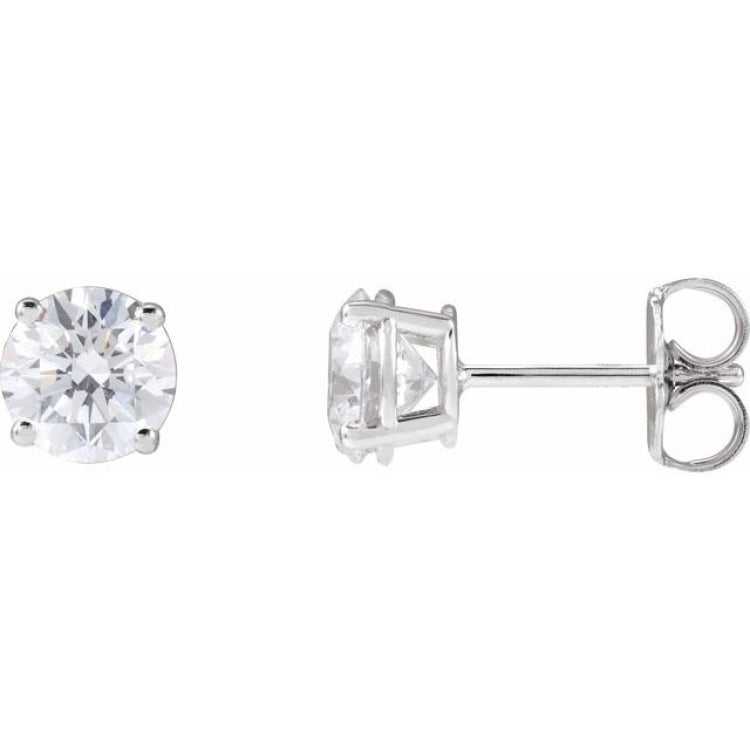 Sterling Silver 2 CTW Lab-Grown White Diamond Earrings