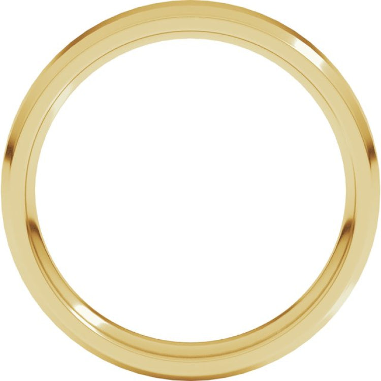 10K Yellow Gold 4 mm Beveled-Edge Comfort-Fit Flat Band Size 10.5