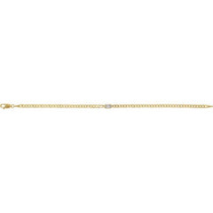 14K Yellow Gold Natural Diamond Link 7" Bracelet