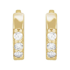 14K Yellow Gold .03 CTW Lab-Grown Diamond Hinged 8 mm Hoop Earrings