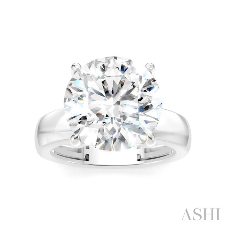 1/8 Ctw Round Shape Round Cut Diamond Semi-Mount Engagement Ring in 14K White Gold