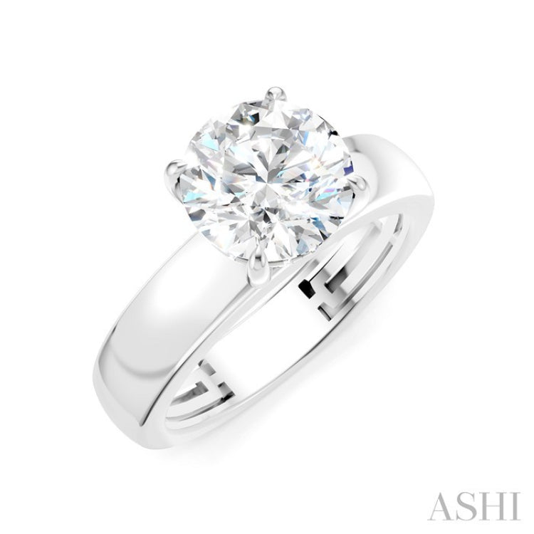 1/20 Ctw Round Shape Round Cut Diamond Semi-Mount Engagement Ring in 14K White Gold