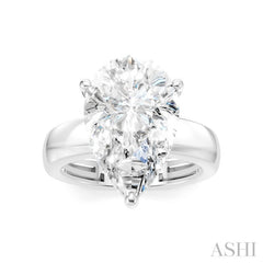 1/6 Ctw Pear Shape Round Cut Diamond Semi-Mount Engagement Ring in 14K White Gold