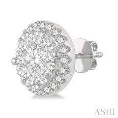 3/4 Ctw Lovebright Round Cut Diamond Stud Earrings in 14K White Gold