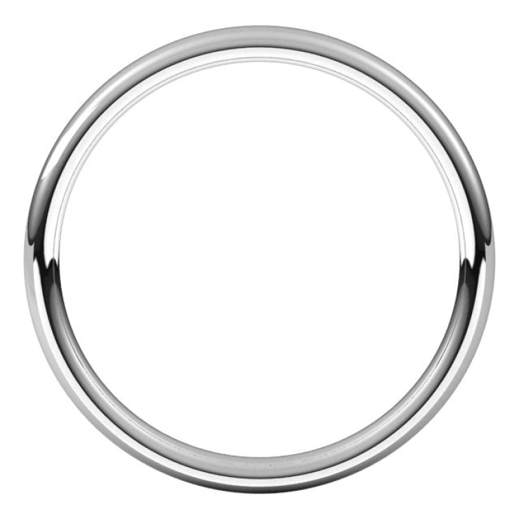 Platinum 2.5 mm Comfort-Fit European-Style Band Size 7