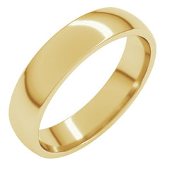 14K Yellow Gold 4.5 mm Lightweight Comfort-Fit Half Round Band Size 11