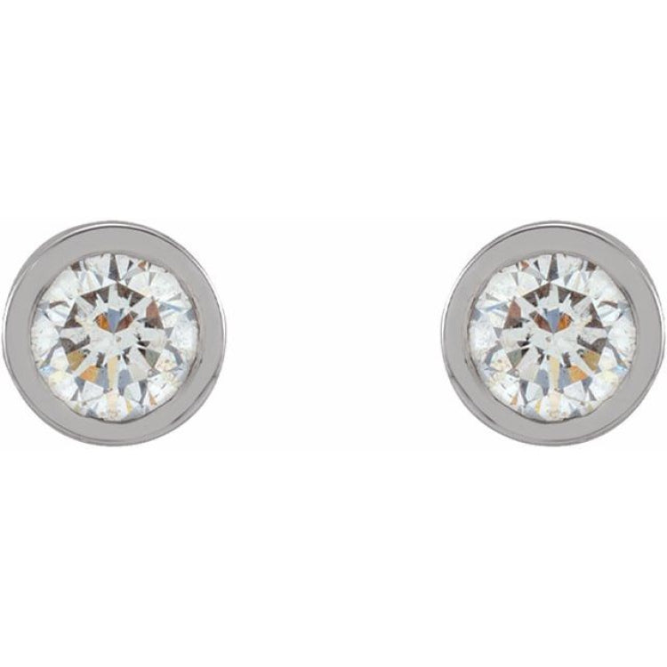 Sterling Silver 1/2 CTW Lab-Grown Diamond Micro Bezel Earrings
