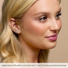 14K Yellow Gold 5/8 CTW Lab-Grown Diamond 4-Prong Stud Earrings