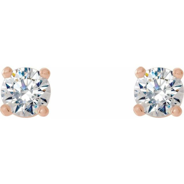 14K Rose Gold 5/8 CTW Lab-Grown Diamond 4-Prong Stud Earrings