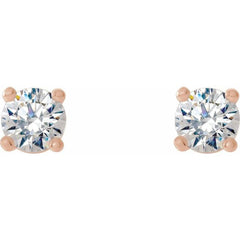 14K Rose Gold 5/8 CTW Lab-Grown Diamond 4-Prong Stud Earrings
