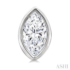 1/5 Ctw Petite Bezel Set Marquise Cut Diamond Fashion Stud Earring in 10K White Gold