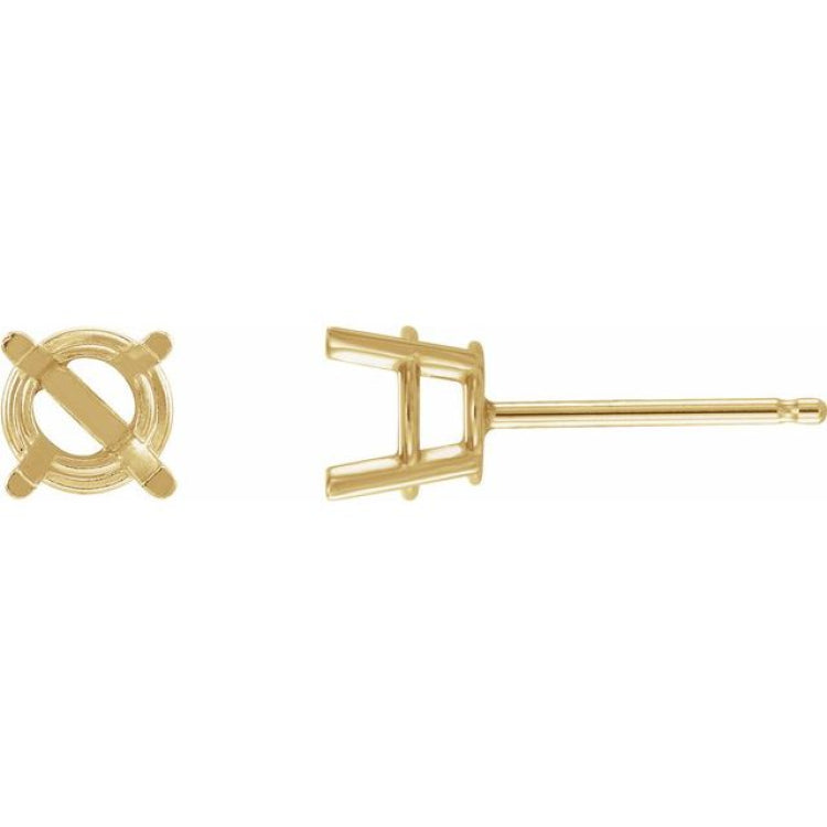 14K Yellow Gold 8 mm Natural Amethyst Earrings
