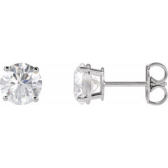 14K White Gold 8 mm Natural Amethyst Earrings